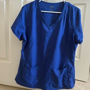 MedCouture Insight Scrub Top Galaxy Blue Multiple Pockets